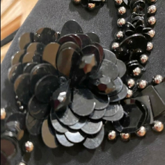 ParkerHeather Crepe Cocktail Dress w/ Beaded Strap - Picture 5 of 13